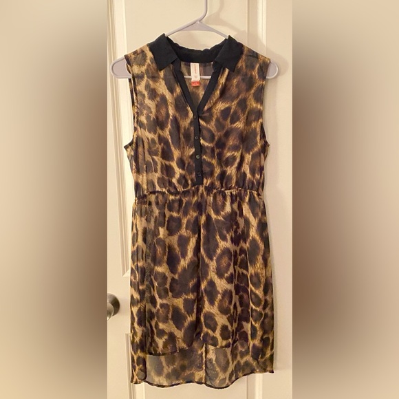 No Boundaries cheetah print high-low dress, size 11-13 (juniors). - Picture 1 of 5